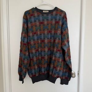 Vintage Coogi Style Ed Bassmaster Pure Marino Wool Sweater Size LT